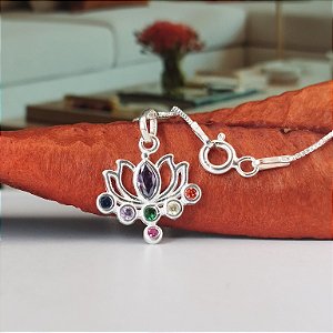 Gargantilha Vitória Régia Multicor - Prata 925 - MC394-2358