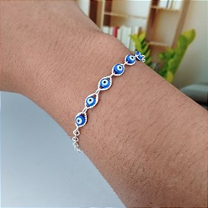 Pulseira Olho grego - 17cm - Prata 925