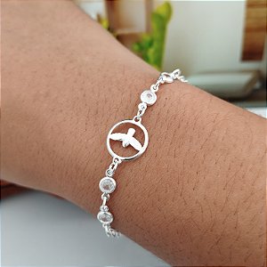 Pulseira Espírito Santo com Ponto de Luz - Prata 925 - MP365-2358