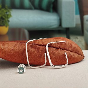 Argola Quadrada - Prata 925