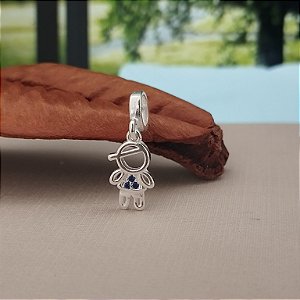 Berloque Menino Cravejado Azul - Prata 925 - BL180-1334