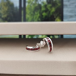 Argolas c/ Pedras Zircônias Color - Prata 925- MB787-1744