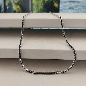 Gargantilha Riviera Preta - Prata 925 - MC515-85212 - (Com Ródio)