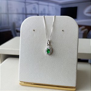 Gargantilha Oval Luxo Cravejado -  Prata 925 - MC543-2768