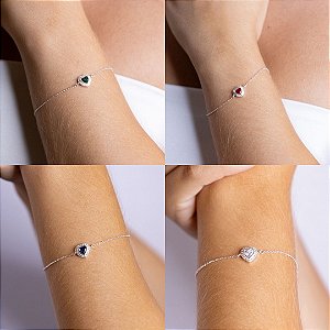 Pulseira Coração Cravejado - Prata 925 -MP430-2562