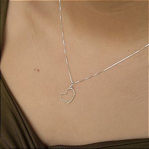 Gargantilha Coração Vazado - Prata 925 - MC568-2767