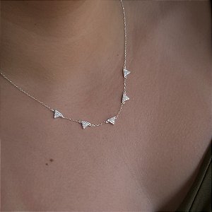 Gargantilha Choker Cravejada - Prata 925 -MC570-3176