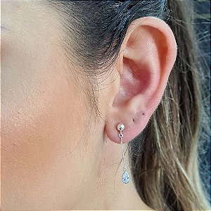 Brinco Pêndulo Gota - Prata 925 - MB840-1846