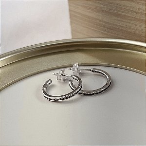 Brinco Argola Cravejada - Prata 925 - MB841-2255