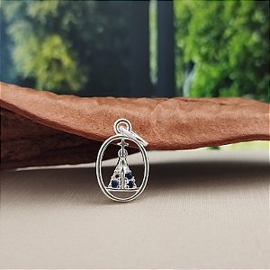 Pingente N.S Aparecida Com Zircônias - Prata 925 -PG210-1230