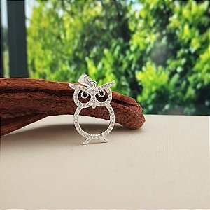 Pingente Coruja Cravejada - Prata 925 -PG217-1742