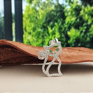 Pingente Gato Cravejado - Prata 925 - PG219-2255