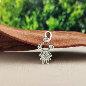 Pingente Menina Com Zircônias - Prata 925 -PG224-1129