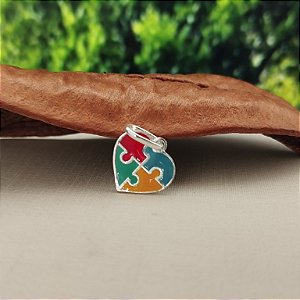 Pingente Coração Símbolo do Autismo - Prata 925 - PG227-1538