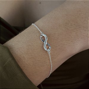 Pulseira com Infinito Cravejado - Prata 925 - MP460-2152