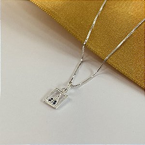 Gargantilha N.S Aparecida Com Zircônias - Prata 925