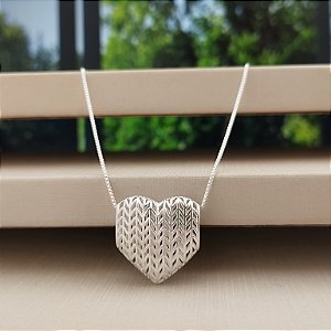 Gargantilha Coração Vazado - Prata 925