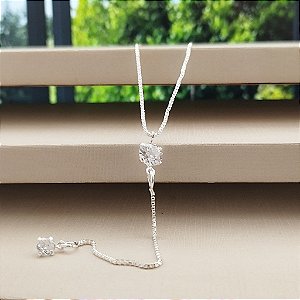 Gargantilha Gravatinha Ponto de Luz - Prata 925