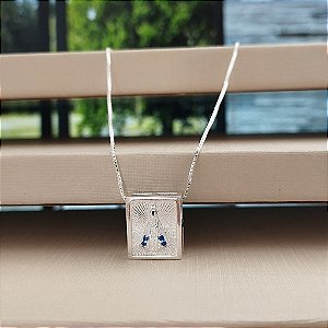 Gargantilha N.S Aparecida Com Zircônias - Prata 925