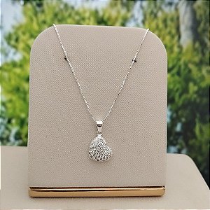 Gargantilha Coração Cravejado - Prata 925