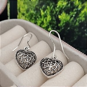 Brinco Pêndulo em Prata Envelhecida - Prata 925 - MB867-3794