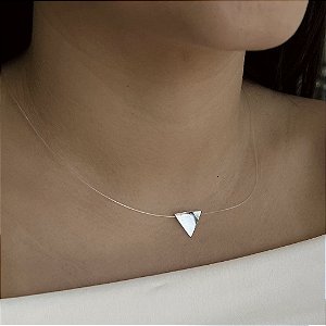 Gargantilha Geométrica Nylon - Prata 925