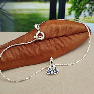 Pulseira Feminina Com N.S Aparecida Cravejada - Prata 925 - MP477-2665