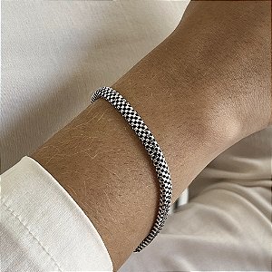 Pulseira Esteira Bali Pikun - Prata 925 - Cor Envelhecida - MP479-87219