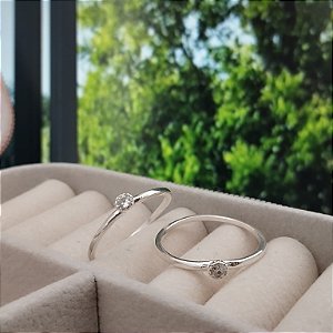 Anel Solitário -Prata 925 -MA232-1541