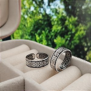 Anel de Pé Ajustável Filigrana - Prata 925-MA234-1538