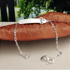 Pulseira Infantil Plaquinha Menino - Prata 925 -MP489-1435
