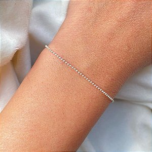Pulseira Bolinhas Diamantadas - Prata 925 -MP498-1332
