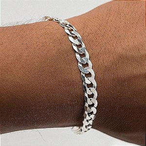 Pulseira Masculina Elo Grumet - 8mm - Prata 925 -MP505-142286