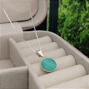 Gargantilha Madrepérola Verde Água -Prata 925- MC620-1537