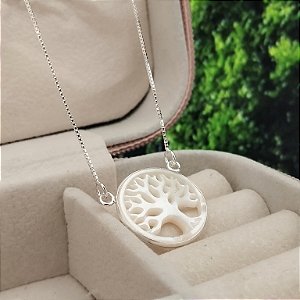 Gargantilha Arvore da Vida Madre Perola -Prata 925 -MC626-51128