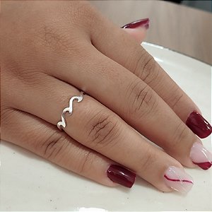 Anel Onda Prata 925