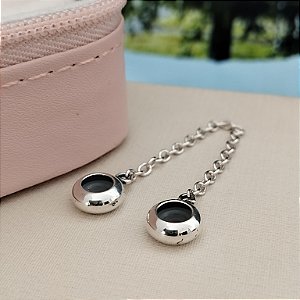 Berloque Trava De Segurança Lisa Com Ródio - 9mm - Prata 925 -BL234-2872