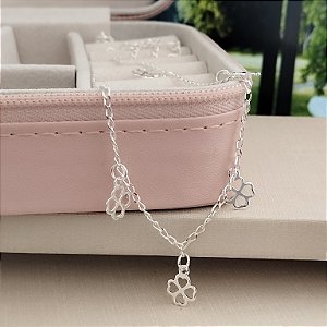 Gargantilha Choker Com Trevos - Prata 925 -MC632-3076