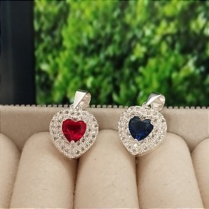 Pingente Coração Cravejado Com Zircônias - Prata 925 - PG234-2553