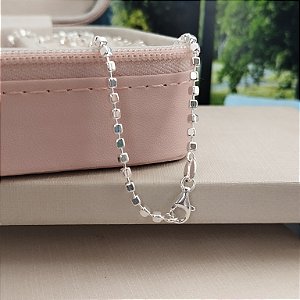 Gargantilha Elos Quadrados -45cm - Prata 925- MC638-94235