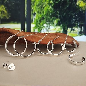 Trio Argolas c/ Tarraxas - Prata 925 -MB921-3075