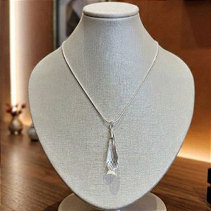 Gargantilha com Pingente Gota Cristal - Prata 925 - MC650-82205