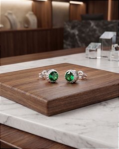 Brinco Cravejado - Prata 925 -MB932-3174