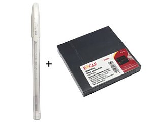 Kit Bloco Adesivo Preto Eagle + Caneta Branca Cis Trigel
