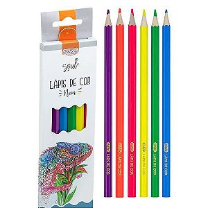 Lápis de cor NEON 6 CORES - BRW