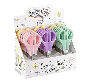 Tesoura Escolar Pastel - DISPLAY C/ 24UND - BRW