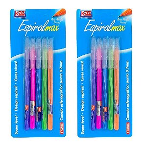 Caneta Espiral Max 0.7 - BLISTER 5 UND - KAZ