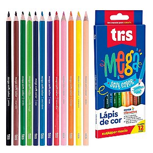 Lápis de Cor Mega Soft 12 cores - TRIS