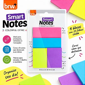 Bloco Smart Notes Colorful cítrico - UND - BRW