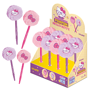 Caneta metal POMPOM APLIQUE HELLO KITTY  - LEOARTE